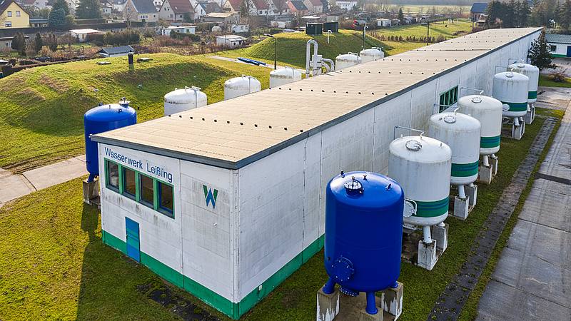 Wasserwerk Leißling aus der Vogelperspektive