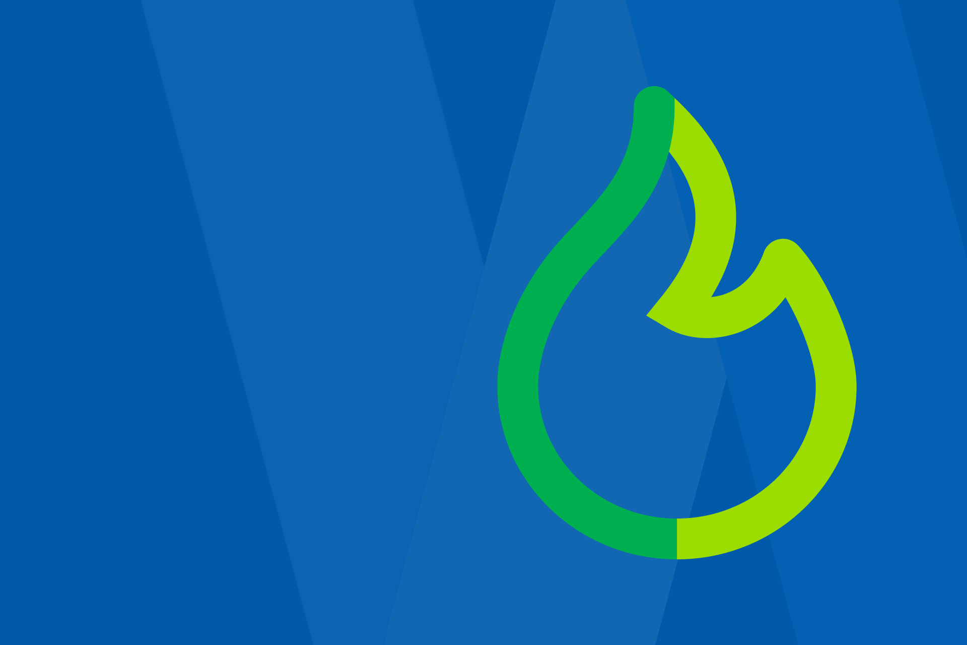 Blauer Hintergrund mit Symbol einer Gasflamme