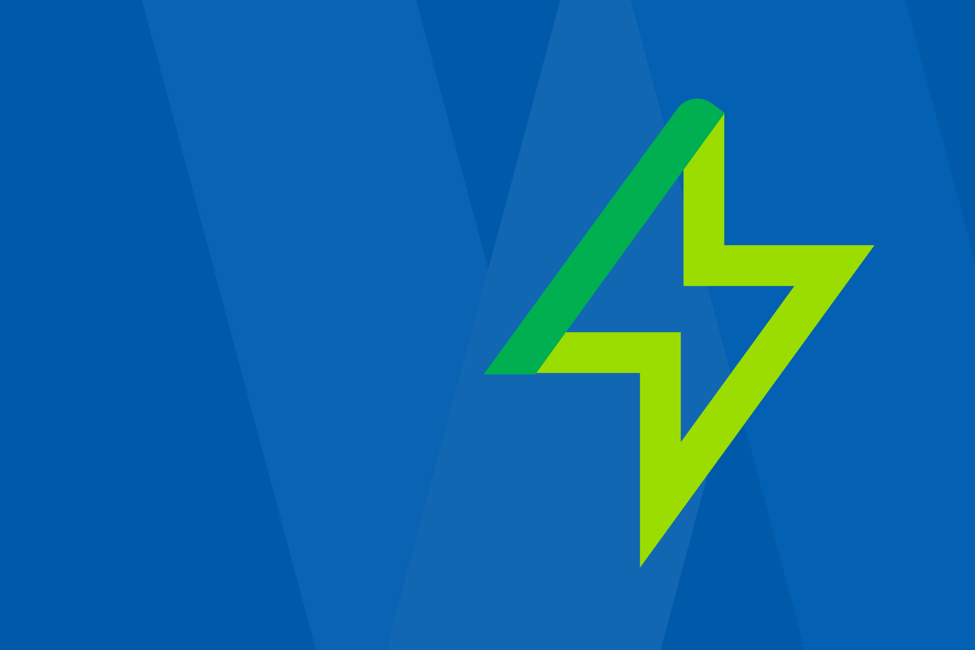 Blauer Hintergrund mit Symbol eines Blitzes für Strom